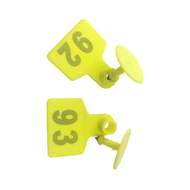 Yellow UHF RFID Livestock Tags / Small Multi Functional RFID Cattle Tags