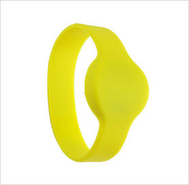 Access Control RFID Chip Wristband Oval Shaped Watch Dial Silicone Material