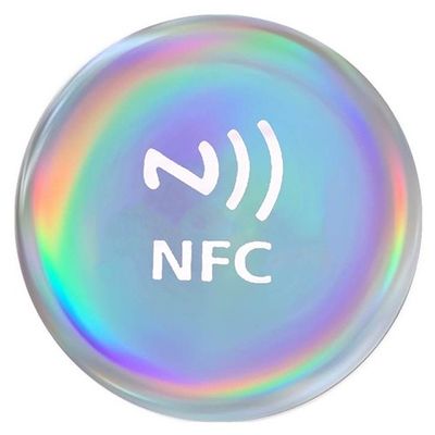 Water Proof 13.56MHz Programmable Crystal Nfc Sticker Tag Keyfob Smart Phone Using