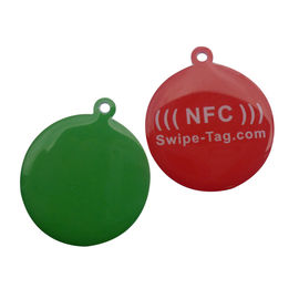HF NFC NFC213 RFID Disk Tag , QR Code And URL Encoding RFID Pet Tag