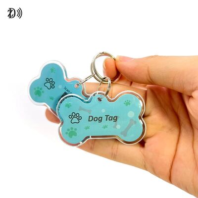 Epoxy Dog Bone Customized QR Code NTAG 216 888bytes Animal RFID NFC Pet Tag for Tracking
