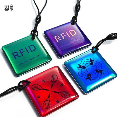 Custom 13.56MHz Programmable NTAG213 Smart Epoxy Keyfob Tags RFID Tag NFC Keychain