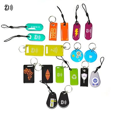 Custom 13.56MHz Programmable NTAG213 Smart Epoxy Keyfob Tags RFID Tag NFC Keychain