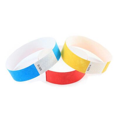 Custom Printing Logo Waterproof Paper RFID Wristband Hot Stamping Disposable Tyvek Bracelets Party Tickets Wristbands ID Band