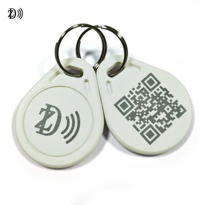 Customized Waterproof LOGO/QR Code ABS Keyfob MIFARE Classic EV1 RFID ABS Keychain for Door Access Control