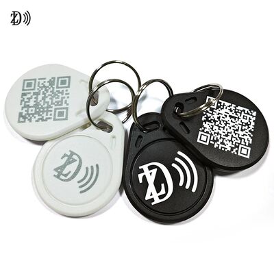 Customized Waterproof LOGO/QR Code ABS Keyfob MIFARE Classic EV1 RFID ABS Keychain for Door Access Control