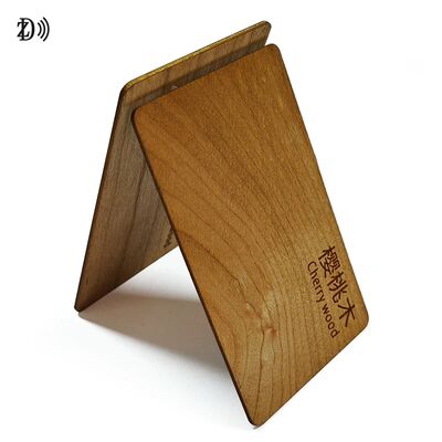 Factory Direct Sales Custom Logo Engraved Wooden RFID Business Card NFC ISO14443A 13.56MHz Blank Wood NFC Hotel Key ID Card
