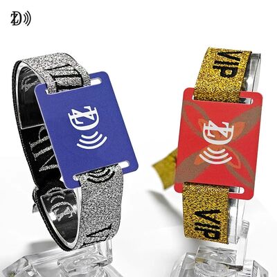 Custom NFC 13.56MHz Disposable Fabric Wristband S50 Chip RFID Bracelet for Event Party Access Control