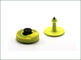 Passive RFID Animal Ear Tags Circular Shape Read / Write Chip Type Yellow Color