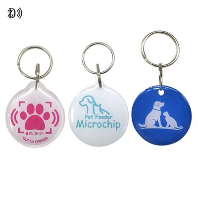 Custom 13.56MHz Programmable NTAG213 Smart Epoxy Keyfob Tags RFID Tag NFC Keychain